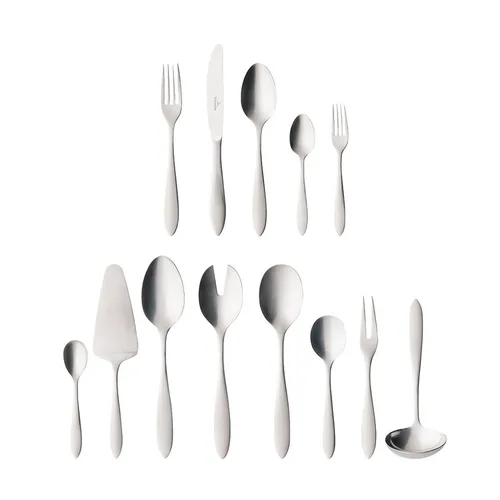 Villeroy & Boch Besteck-Set Arthur gebürstet 68-teilig - Hochwertiges 68-teiliges Besteckset für 12 Personen aus Edelstahl, zeitloses Design und spülmaschinenfest – ideal für festliche Anlässe und Familienessen.