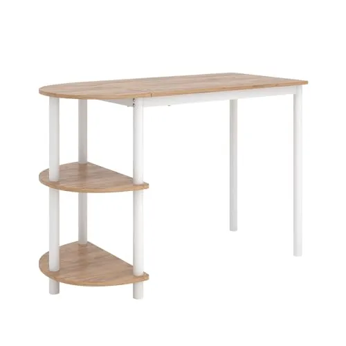 Vicco Esstisch Freetown, Goldkraft Eiche/Weiß, 110x50 cm - Moderner Esstisch mit offenen Ablagen für zusätzlichen Stauraum, ideal für kleine Räume und pflegeleicht.