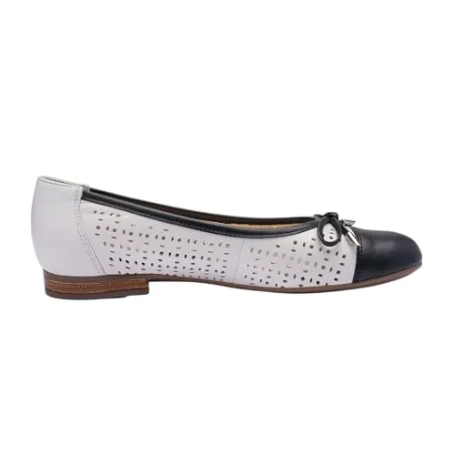 ara Damen Sardinia Ballerinas, Schwarz, Weiß, 41.5 EU - Elegante Ballerinas mit High Soft Technologie für optimalen Tragekomfort. Ideal für den täglichen Gebrauch und perfekt kombinierbar.