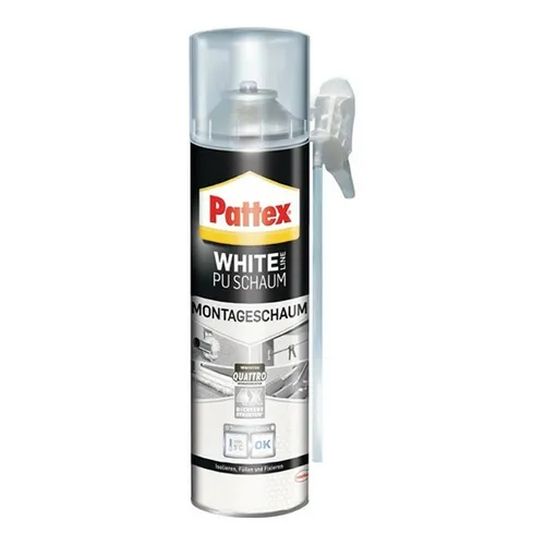 Pattex PU-Schaum White Line 500 ml - Innovativer Montageschaum, für robuste und dauerhafte Verbindungen im Bau- und Handwerksbereich