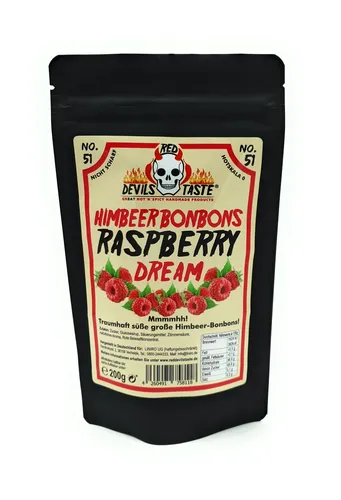 No.51 Himbeer Bonbons Raspberry Dream – fruchtig süß & mild – 200 g – Hotskala 0