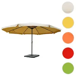 Sonnenschirm Meran Pro 5m - Gastronomie Marktschirm mit Volant - Gastronomie Sonnenschirm mit 5m Spannweite, verstärktem Mast für mehr Stabilität und hochwertiger Zahnrad-Mechanik für einfache Bedienung. Witterungsfest und ideal für den Außenbereich.