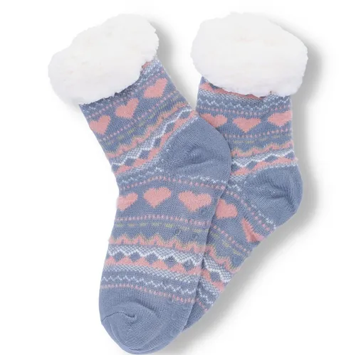Antonio Kuschelige Hüttensocken im Norweger Design Gr. 35-42  Blue
