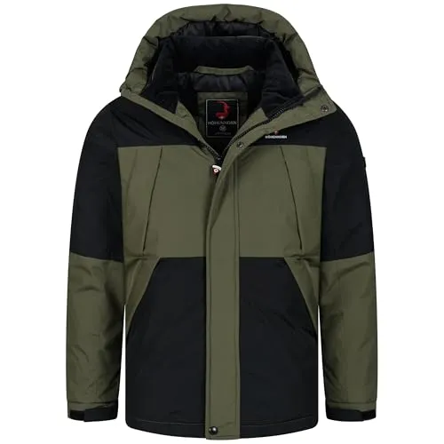 Höhenhorn Lawinenstar Herren Winterjacke Schwarz/Grün Gr. M - Wärme und Atmungsaktivität: Diese stylische Winterjacke hält Sie warm und sorgt für ein angenehmes Tragegefühl. Ideal für kalte Tage, mit praktischen Taschen und individueller Passform durch Tunnelzug.
