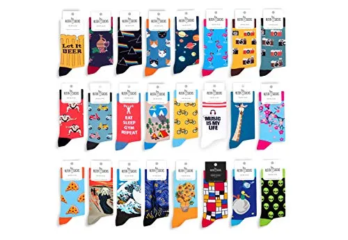 ALTER SOCKS Socken berühmten Motiven, Gemälden & Personen - Unisex Mann Frau/Größe 36 – 45 (Foto blau)