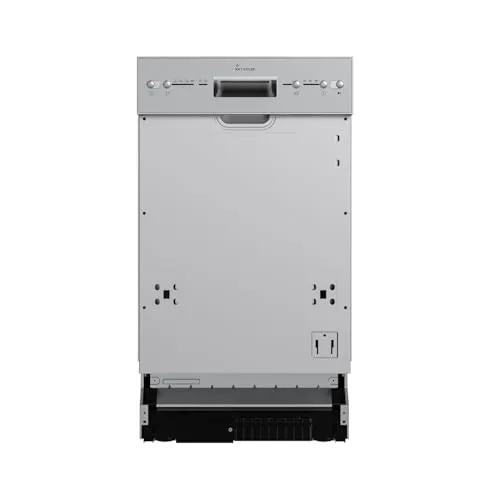 KKT KOLBE DW4504ED Unterbaufähiger Geschirrspüler - Teilintegrierbare 45 cm Spülmaschine mit AquaStop und 4 Spülprogrammen – ideal für kleine Küchen und bietet Platz für 9 Maßgedecke.