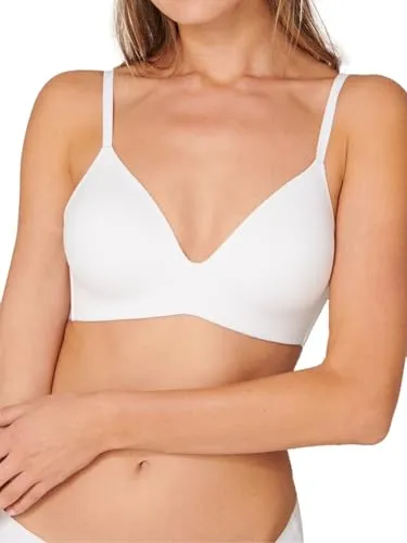 Schiesser Damen BH gepaddet ohne Bügel - Invisible Soft, weiss 75C - Funktionsunterwäsche mit gepolsterten Cups und seitlichen Stäbchen für optimalen Halt. Verstellbare Träger und Lasercut-Abschlüsse sorgen für höchsten Tragekomfort in extra-softer Micro-Qualität.