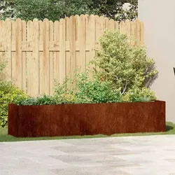 vidaXL Pflanzkübel Rostig 200x40x40 cm - Garten-Zubehör, wetterfester Stahl für langanhaltende Schönheit und minimalen Wartungsaufwand, ideal für Pflanzen und Blumen in jedem Außenbereich.