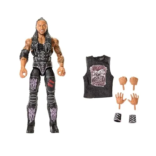Mattel WWE Elite Actionfigur und Zubehör, Serie #122 Set, ca. 15 cm große Sammelfigur Damian Priest mit 25 Bewegungspunkten und austauschbaren Händen, JHT53, [Mehrfarbig]