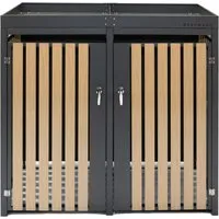 Tchibo Mülltonnenbox mit Blumenkasten - anthrazit - Außenanbau, robuste Mülltonnenbox für 2x 240-l-Mülltonnen mit individuellem Pflanzdach und abschließbaren Türen, ideal für Garten und Terrasse.