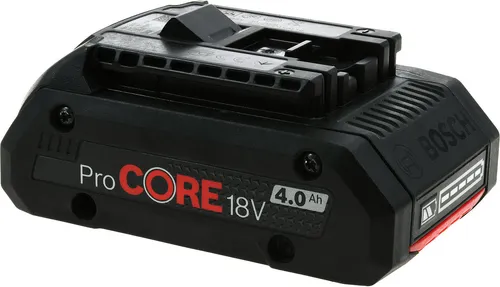 Bosch ProCORE 18V Akku GBA 4,0Ah - Werkzeugakkus mit ProCORE-Technologie für überlegene Leistung und 135 % längere Lebensdauer dank COOLPACK-Technologie. Ideal für professionelle Anwendungen und leicht im Gewicht.