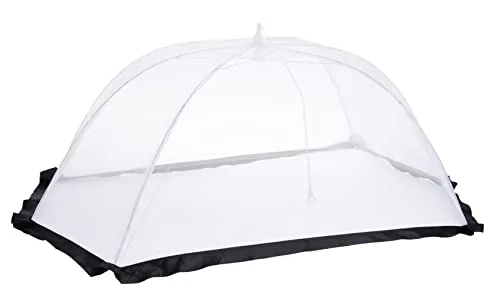 Spetebo XXL Insektenschutzhaube weiß - 116 x 65 cm - Große Lebensmittel Abdeckhaube - Nylon Fliegenhaube Kuchenabdeckung Speisehaube
