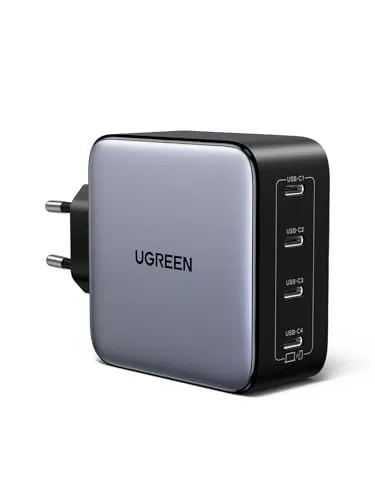 UGREEN Nexode 100W USB C Ladegerät mit 4 Ports - Ladegeräte & Dockingstationen – 4 USB-C Ports für blitzschnelles Laden bis 100W, ideal für mehrere Geräte gleichzeitig, sicher und kompakt für maximale Effizienz.