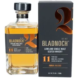 Bladnoch 11 Jahre Lowland Single Malt Whisky - Whisky, charaktervoller Lowland Stil mit grasigen Noten, Zitrus, Eiche & Honigsüße - perfekt für Genießer und Sammler.