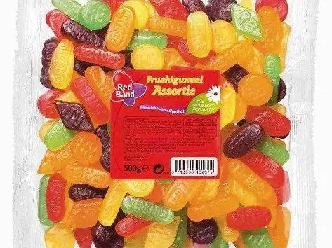 Red Band Fruchtgummi Assortie 500 g - Fruchtgummis/Lakritze, bunte Vielfalt aus fruchtigen Geschmäckern für unvergesslichen Genuss.