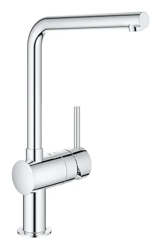 Grohe Minta Küchenarmatur Chrom 31375000 - Standmontierte Küchenarmatur mit Hebel, elegantes Design und hohe Funktionalität