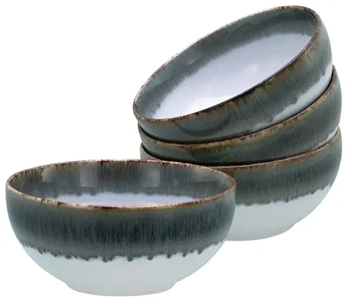 CreaTable Müslischale Cascade Stein Buddha Bowl, 4-tlg grau - Schalen & Schüsseln, stilvolle Buddha Bowls aus hochwertigem Steinzeug, spülmaschinengeeignet und ideal für ein elegantes Frühstück oder Snack.