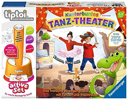Ravensburger tiptoi Spiel 00073, Active Set Kunterbuntes Tanz-Theater, Bewegungsspiel ab 3 Jahren