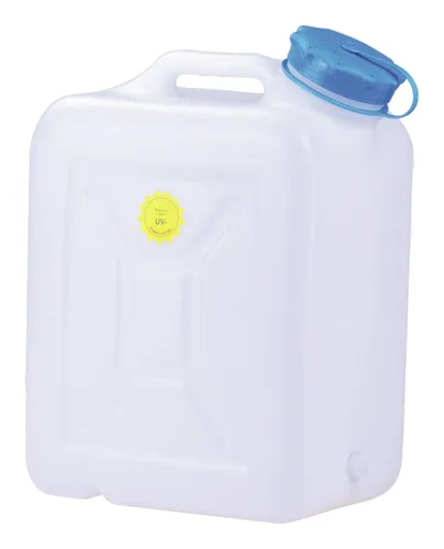 Hünersdorff Wasserkanister Weithalskanister 818200 - 22 Liter, robuster Kunststoff mit UV-Schutz und extra großer Öffnung für einfaches Befüllen und Entleeren