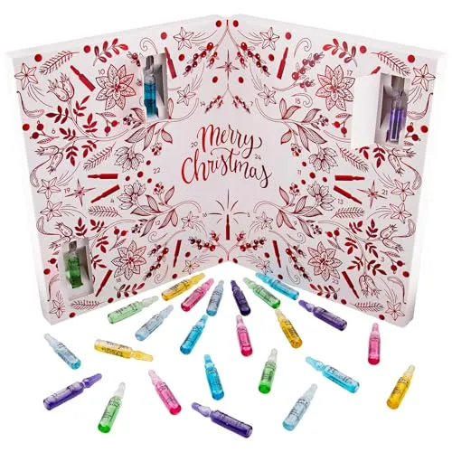 Hallingers Ampullen Adventskalender Maxl Hallinger - Maxl Hallinger Duftatelier - 24 Ampullen Beauty Adventskalender hochwertig edel mit Aufbrechhilfe (Set) - Geschenk im Sommer & als perfektes Grillg
