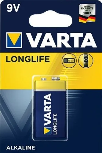 50X Varta 42334 Longlife 6LR61/6LP3146/9V Block (4122), 1 Stk. Blister - Alkali-