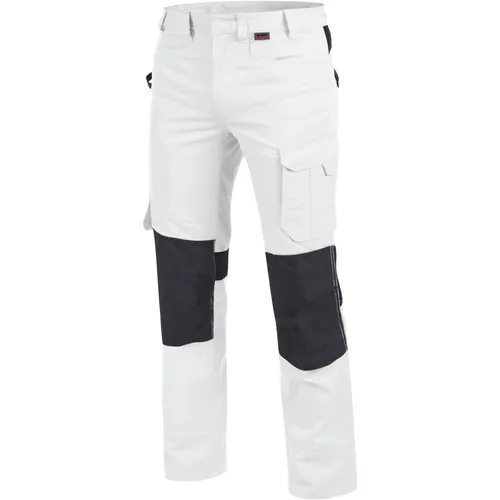 Würth MODYF Arbeitsbundhose Cetus Arbeitshose mit Kniepolstertaschen für Handwerker Robuste, bequeme Bundhose mit Taschen, Weiss