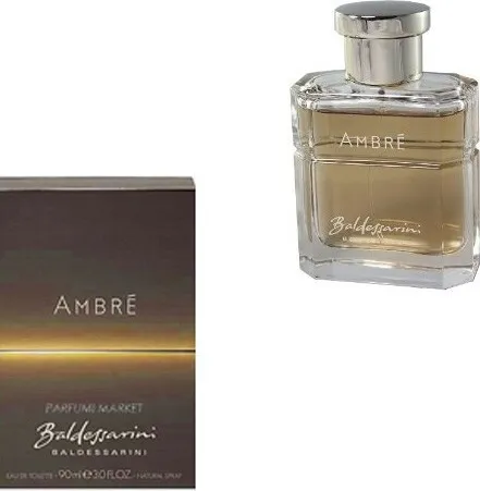Baldessarini Ambre EdT 90ml - Eau de Toilette mit luxuriösem Whisky-Akkord, harmonisiert mit Mandarine und rotem Apfel, ideal für elegante Anlässe.