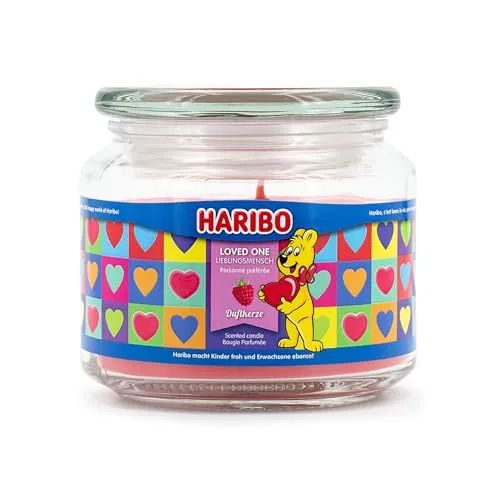 Haribo™ Duftkerze Loved One, Aromakerze im Glas, 300g, 50h Brenndauer