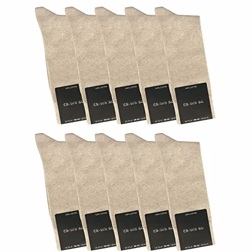 ca·wa·so Herren Socken aus 100% Baumwolle | 10er-Set Freizeitsocken ohne Naht - Herrensocken aus 100% Baumwolle, hautfreundlich und weich. Nahtloses Design für höchsten Tragekomfort, verstärkte Ferse und Spitze für optimale Haltbarkeit.