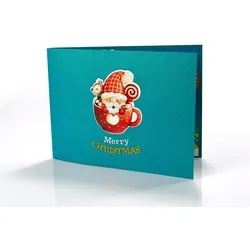 paperdora Weihnachtskarte 3D Pop-Up-Karte „Weihnachten“ mit Umschlag und Wachssiegel - Grußkarte, Weihnachten Geschenk