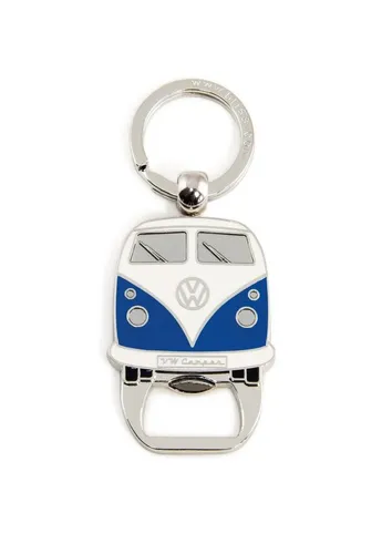 VW Collection by BRISA Schlüsselanhänger Volkswagen Schlüsselring mit Flaschenöffner im T1 Bulli Bus Design (ein Stück, 2-tlg., für alle VW Fans), Softemaille/Vernickelt