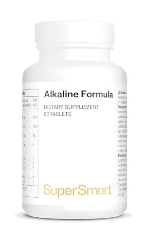 Alkalische Formel von Supersmart - Reich an Kalzium und Magnesium - Vegan und glutenfrei - Optimale Unterstützung für Ihr Säure-Basen-Gleichgewicht. Diese hochwertige Formel kombiniert alkalische Mineralien und Pflanzenextrakte für eine ausgewogene Ernährung. Ideal für den täglichen Einsatz!