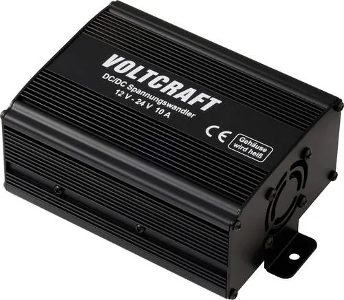 VOLTCRAFT DC/DC-Wandler 12 V auf 24 V, 10 A, 240 W - Effizienter Spannungswandler für 12 V auf 24 V, ideal für Fahrzeuge. Robustes Aluminiumgehäuse mit Lüfter und integrierten Schutzmechanismen für zuverlässige Leistung.