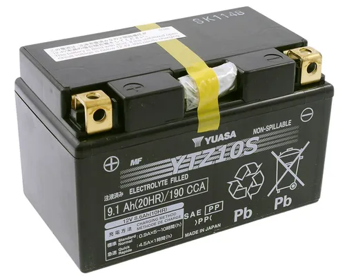 YUASA YTZ10S AGM 9,1Ah Motorradbatterie 12V - Hohe Leistung und Zuverlässigkeit für optimale Startkraft, ideal für Motorräder