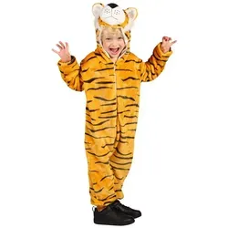 thetru Tiger Kostümoverall für Kinder - Kuscheliger Tieroverall aus hochwertigem Fleecestoff mit süßer Kapuze. Ideal für Spiel und Spaß, perfekt zum Wohlfühlen und Verkleiden!
