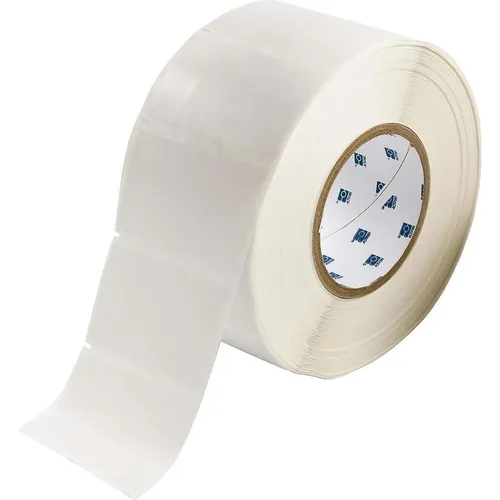 Brady THT-66-427-1.5 Selbstlaminierendes Vinyletikett - Praktisches selbstlaminierendes Vinyletikett in Weiss/Transparent, ideal für klare Kabelmarkierungen. Maße: 48.26 x 19.05 mm, langlebig und einfach anzuwenden.