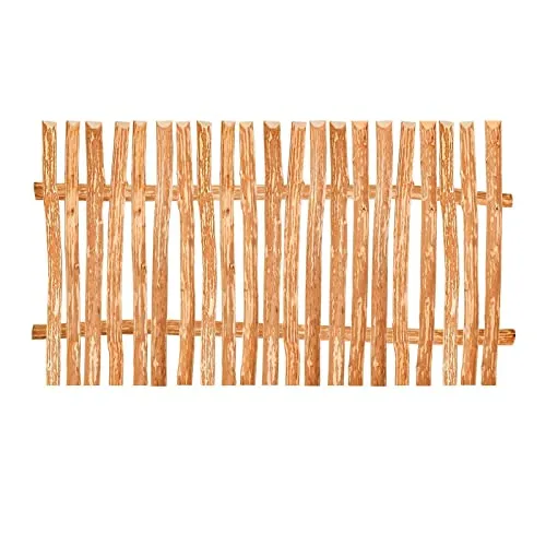 BooGardi Zaunelement Haselnuss - Flexibler Staketenzaun Bausatz 60 x 100 cm - Dekorative Zäune: Individuell anpassbarer Holzzaun mit dickem Querriegel und einfacher Montage - ideal für Garten, Beet oder Tiergehege.