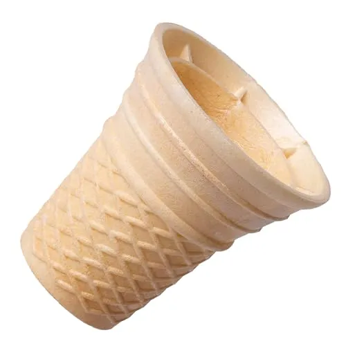 Bazko Klassischer Waffelbecher | Halbsüße Eiswaffeln 7 cm - Knusprige Eiswaffel-Becher für Gelato und Sorbet, ideal für Eisdielen und Zuhause. Handgefertigt nach traditionellem Rezept, mit stabiler Struktur für perfekten Halt. Genießen Sie Ihr Eis ohne schlechtes Gewissen!