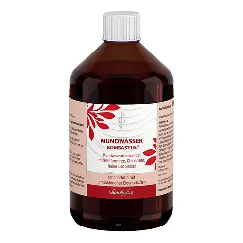 Mundwasser Konzentrat Bombastus 500 ML - Mundspülungen mit natürlichen Extrakten aus Salbei und Pfefferminze, bietet antibakterielle Wirkung und langanhaltende Atemfrische für eine gesunde Mundflora.