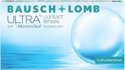 Bausch And Lomb ULTRA® Monatslinsen 6er Box - Kontaktlinsen mit Moisture Seal Technology für langanhaltenden Tragekomfort und klare Sicht, ideal für digitale Geräte und lange Tragezeiten.