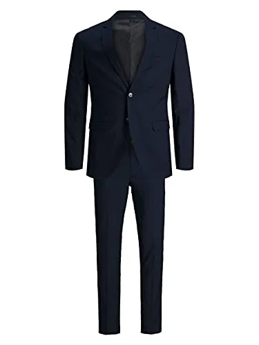 JACK & JONES Herren Jprfranco Suit Noos - Eleganter Business-Anzug Hosen-Set, Schwarz, 46 EU - Anzüge für Herren, aus strapazierfähigem Twill mit klassischem Muster, ideal für formelle Anlässe und ein professionelles Erscheinungsbild.