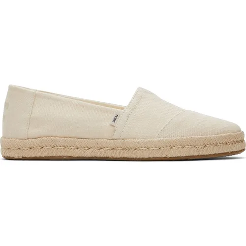 TOMS Halbschuhe Textil Espadrille beige 38 EU - Halbschuhe für Damen, Größe 38, mit bequemen Blockabsatz und atmungsaktivem Textil, ideal für lässige Sommerlooks.