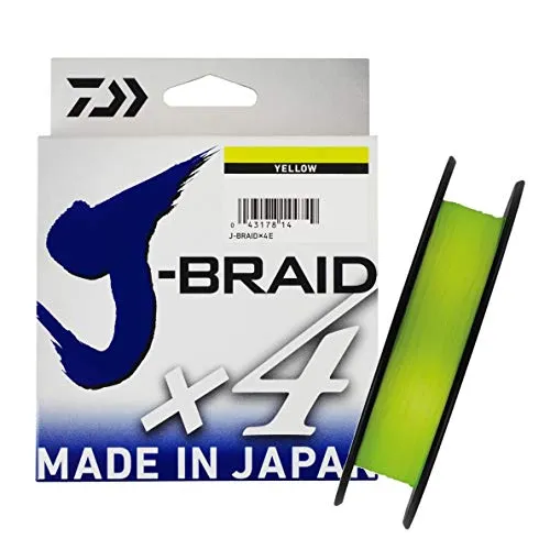 Daiwa J-Braid X4 135m, 0,19mm, Farbe gelb