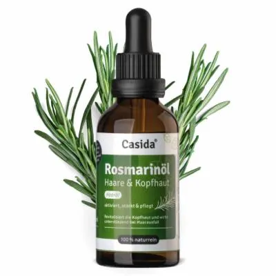 Rosmarin Öl für Haare & Kopfhaut - Arzneimittel zur Stärkung des Haarwachstums und Pflege der Kopfhaut. Mit Pipette für präzise Anwendung, ideal auch für Bartpflege und gegen Spliss.