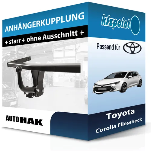 AUTO HAK Anhängekupplung starr für Toyota Corolla Fliessheck 04.19- - Hochwertige Anhängerkupplung von Auto Hak, starr mit 1300 kg Anhängelast, keine Eintragung nötig. Ideal für sicheres Ziehen von Anhängern.