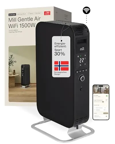 Mill OIL1500WIFI3 Gentle Air | Öl-Radiator 1500 W - Effizienter Öl-Radiator für Räume bis 22 m², bietet eine angenehme Wärmeverteilung und ist ideal für den täglichen Einsatz.