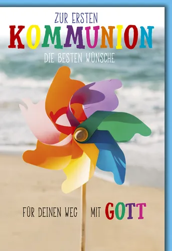 Kommunion - Karte mit Umschlag - Windspiel