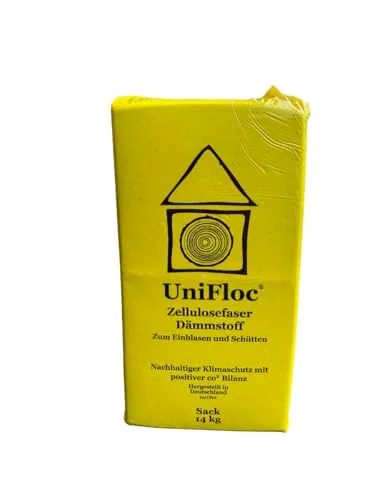 Zellulose-Schüttdämmung Unifloc 14kg Sack - Dämmstoffe mit schalldämmenden Eigenschaften, ideal für Boden, Wand und Dach. Frei von Formaldehyd, sorgt für ein gesundes Raumklima.