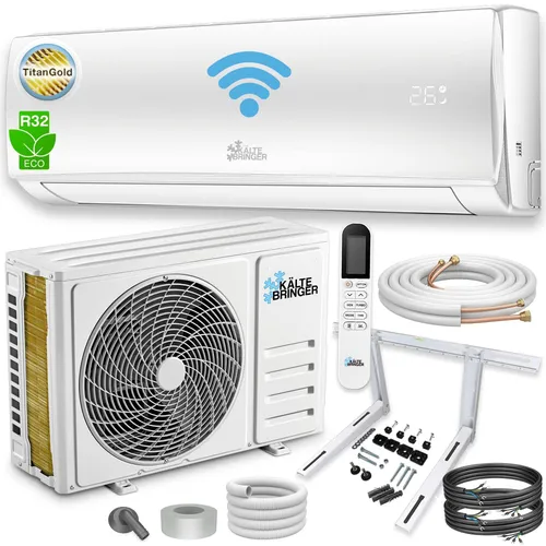Kältebringer Split-Klimagerät Set, 5,1kW Inverter Klimaanlage - Klimaanlage für Räume bis 91 m², energieeffizient mit A++ und smarten App-Funktionen für komfortable Steuerung - ideal zum Kühlen und Heizen.