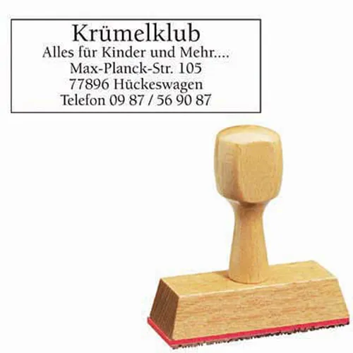 Textstempel, individualisierbar ohne Logo - Stempel für individuelle Beschriftungen, mit 1-5 Zeilen und Gutschein für die Stempelplatte, ideal für persönliche Notizen oder Geschenke.